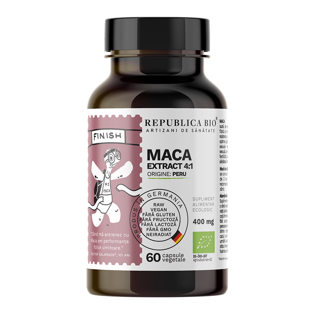 Maca Ecologica din Peru (400 mg - extract 4:1) Republica BIO, 60 capsule (29,7 g) - Default