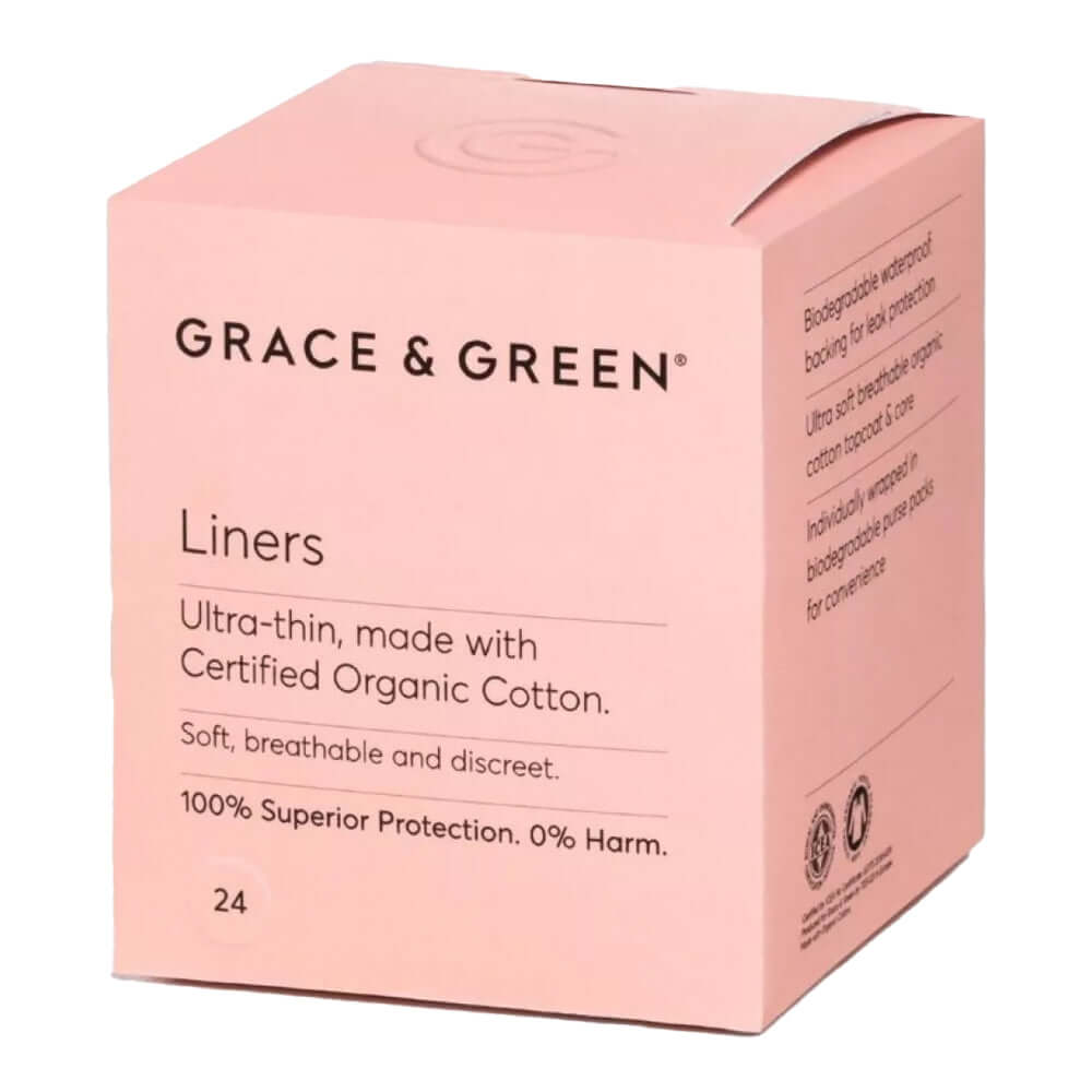 Panty liner bumbac organic ultra subtiri Grace and Green, 24 buc