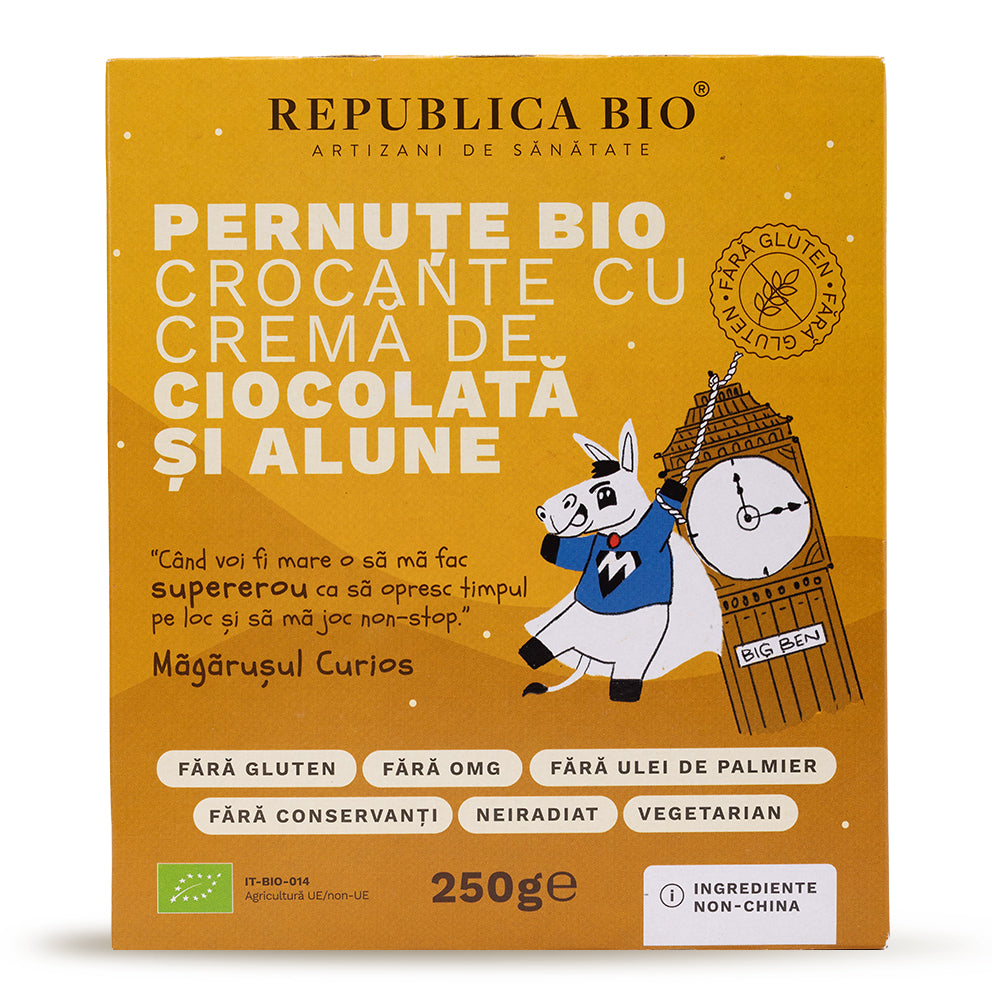 Pernute Bio crocante cu crema de ciocolata si alune FARA GLUTEN Republica BIO, bio, 250 g - Default