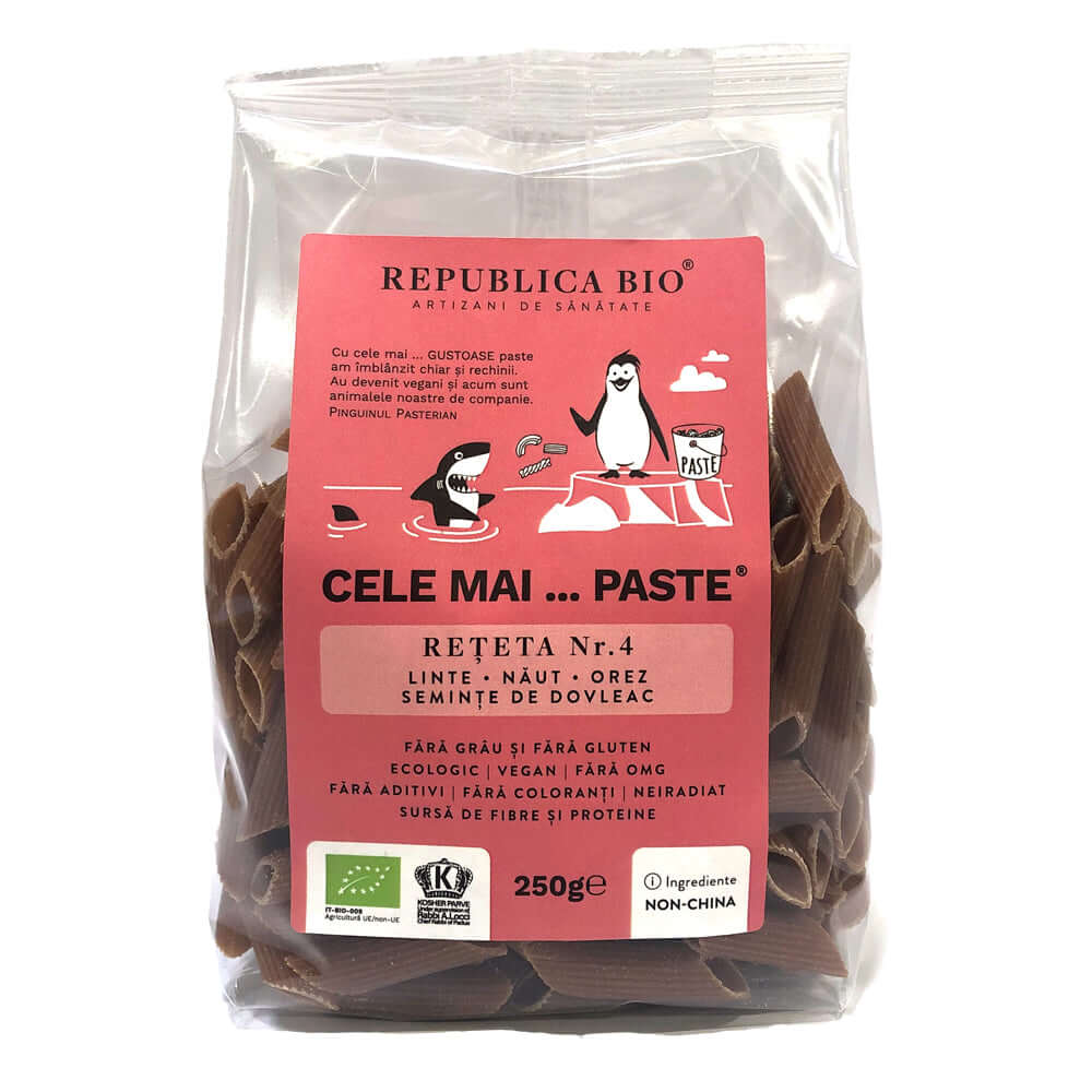 Cele mai…PASTE Reteta 4 Linte Naut Orez Seminte Dovleac, fara gluten, ecologic, Republica BIO, 250g - Default