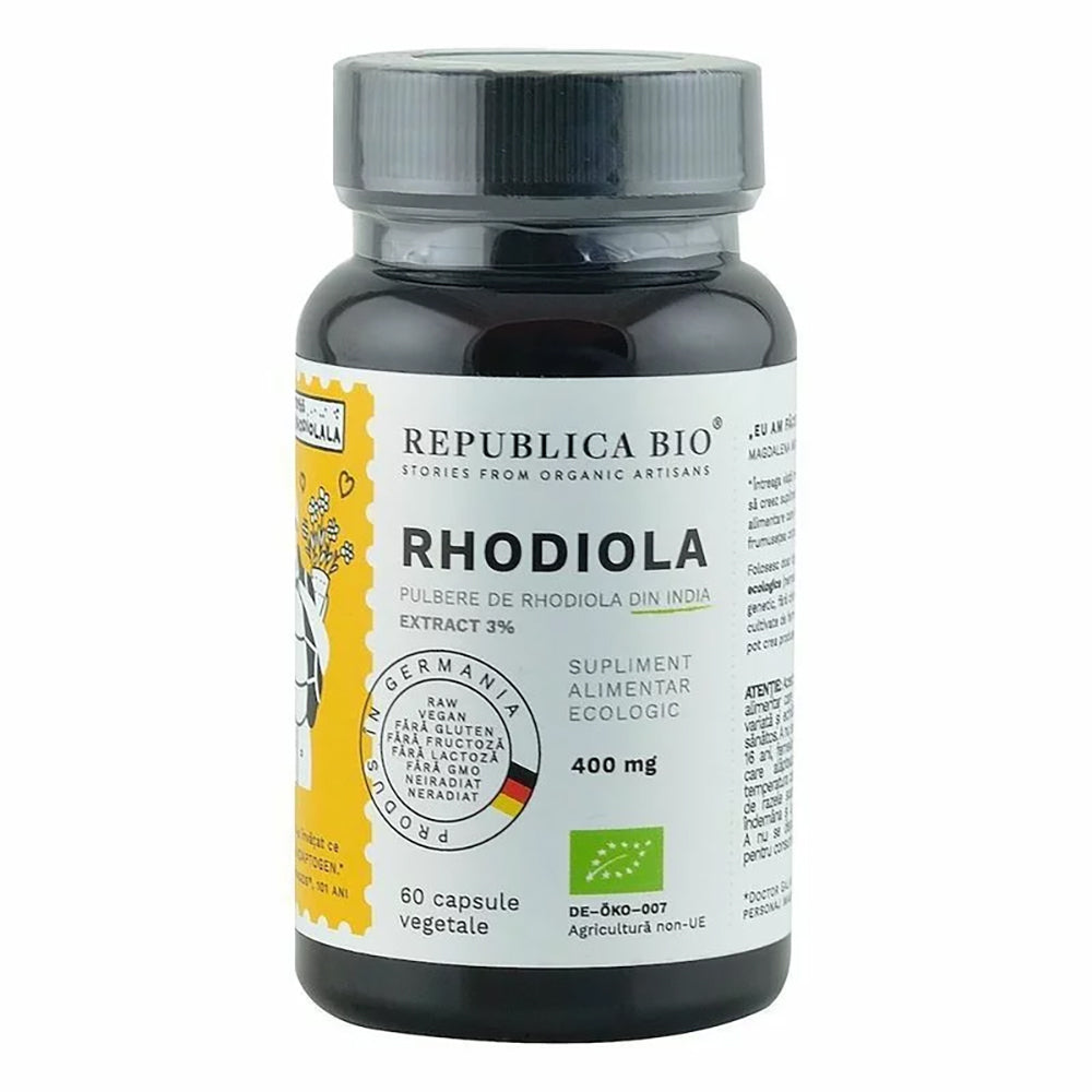 Rhodiola Ecologica din India (400 mg) - extract 3% Republica BIO, 60 capsule (29,7 g) - Default
