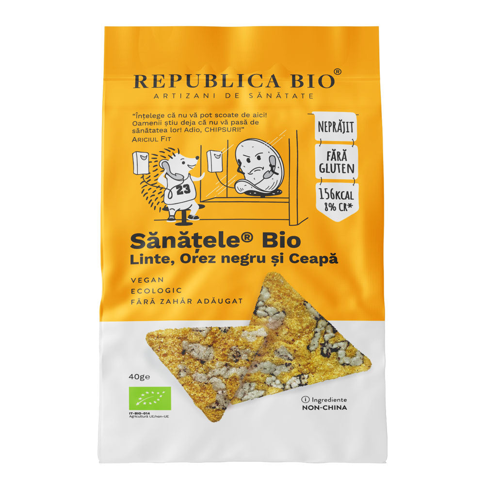 SANATELE BIO Linte, Orez Negru ?i Ceapa, ecologic, FARA GLUTEN, Republica BIO, 40g