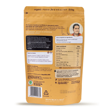 Scortisoara de Ceylon Ecologica, Originala, Certificata Republica BIO, 100 g