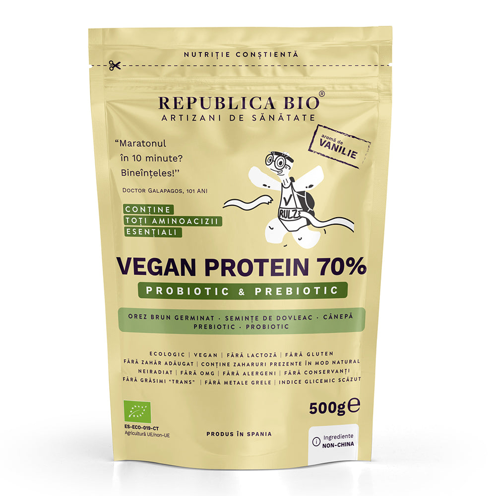 Vegan Protein 70% - Probiotic & Prebiotic Republica BIO, 500g, ecologic, gust vanilie - Default