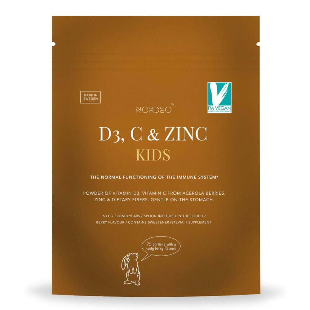 Vitamina D3, C si Zinc pentru copii Nordbo, 53g, natural