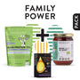FAMILY POWER, pachet promotional (Dropsuri manuka coacaze + Miere de mana + Vegan Protein cookie), natural, 1248g
