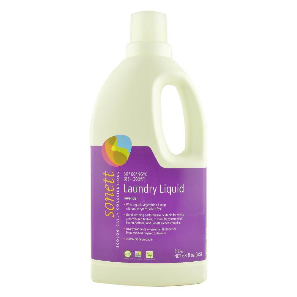 Detergent lichid pentru rufe albe si colorate, cu lavanda, Sonett, 2 l, bio