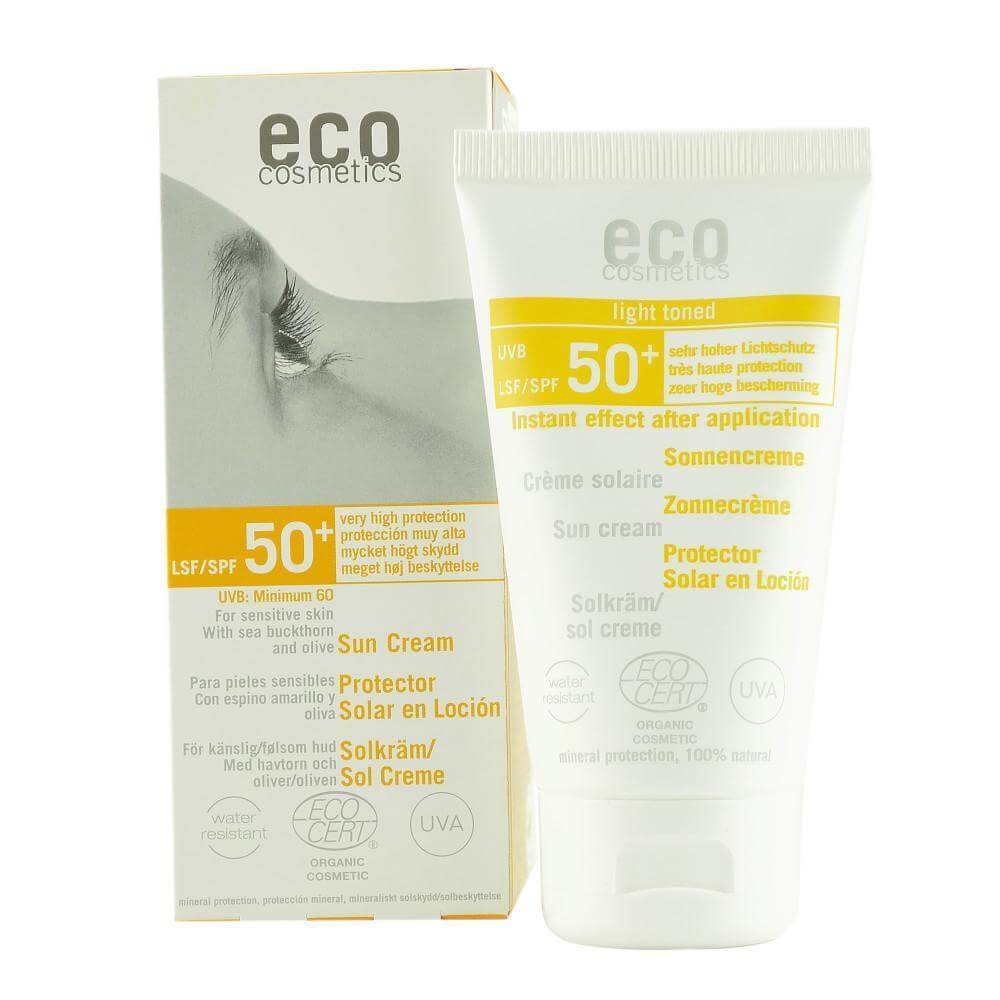 Crema pentru plaja cu protectie solara FPS50+ Eco Cosmetics, bio, 75 ml