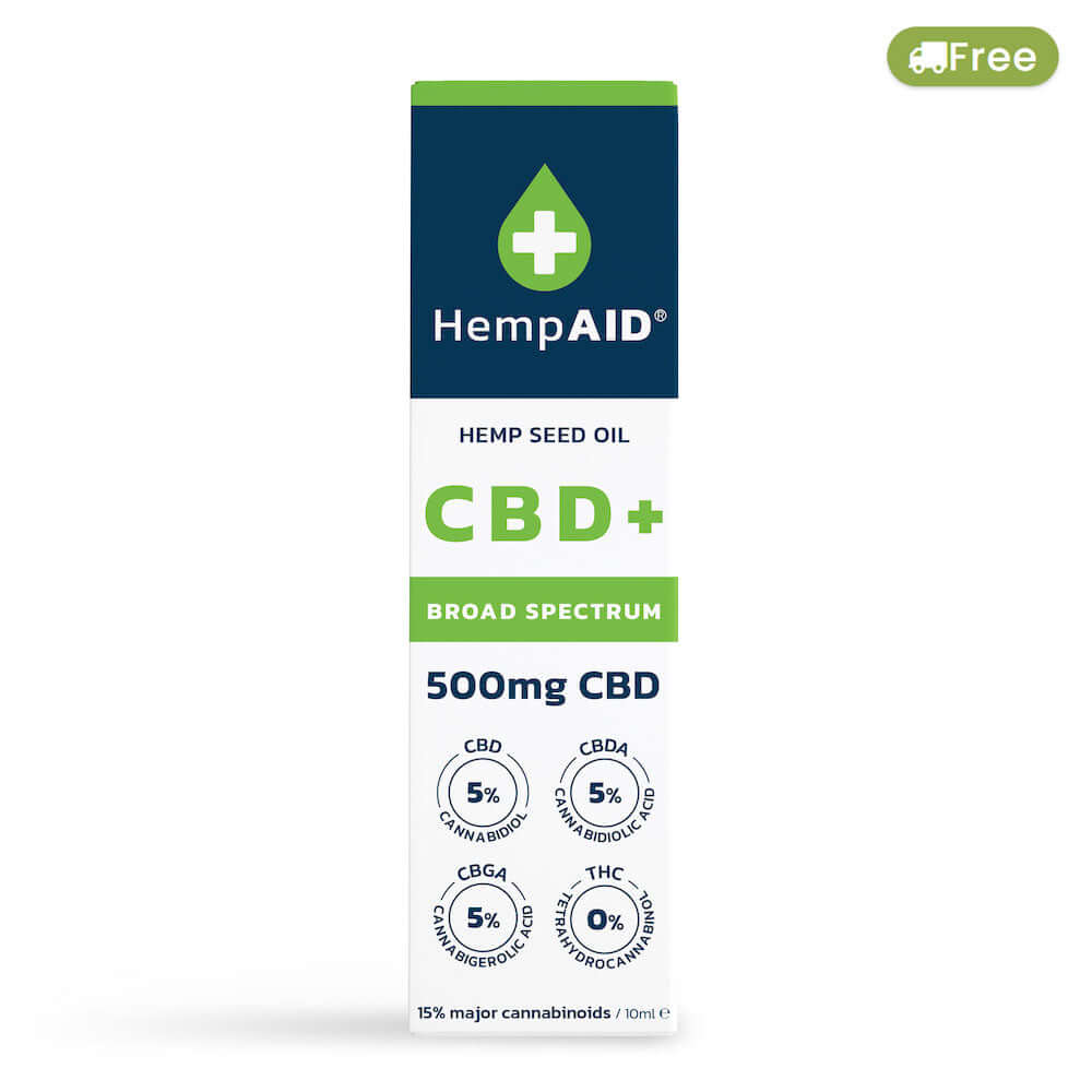 Ulei de canepa cu 500mg CBD, 500mg CBDA, 500mg CBGA, broad spectrum, HempAID, natural, 10ml - Default