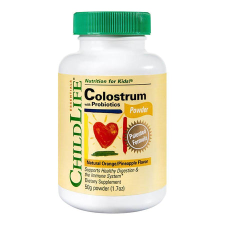 Colostrum plus Probiotics pudra (gust de portocale/ananas) ChildLife Essentials, 50 g, natural, Secom
