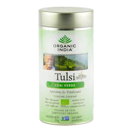 Ceai Tulsi Ceai Verde Organic India, bio, 100 g