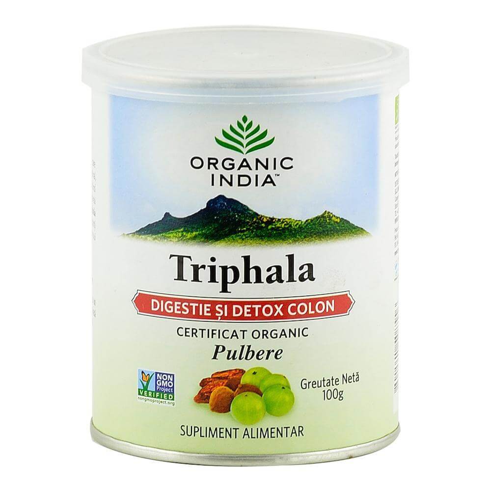 Triphala Pudra Organic India supliment nutritiv, bio, 100 g