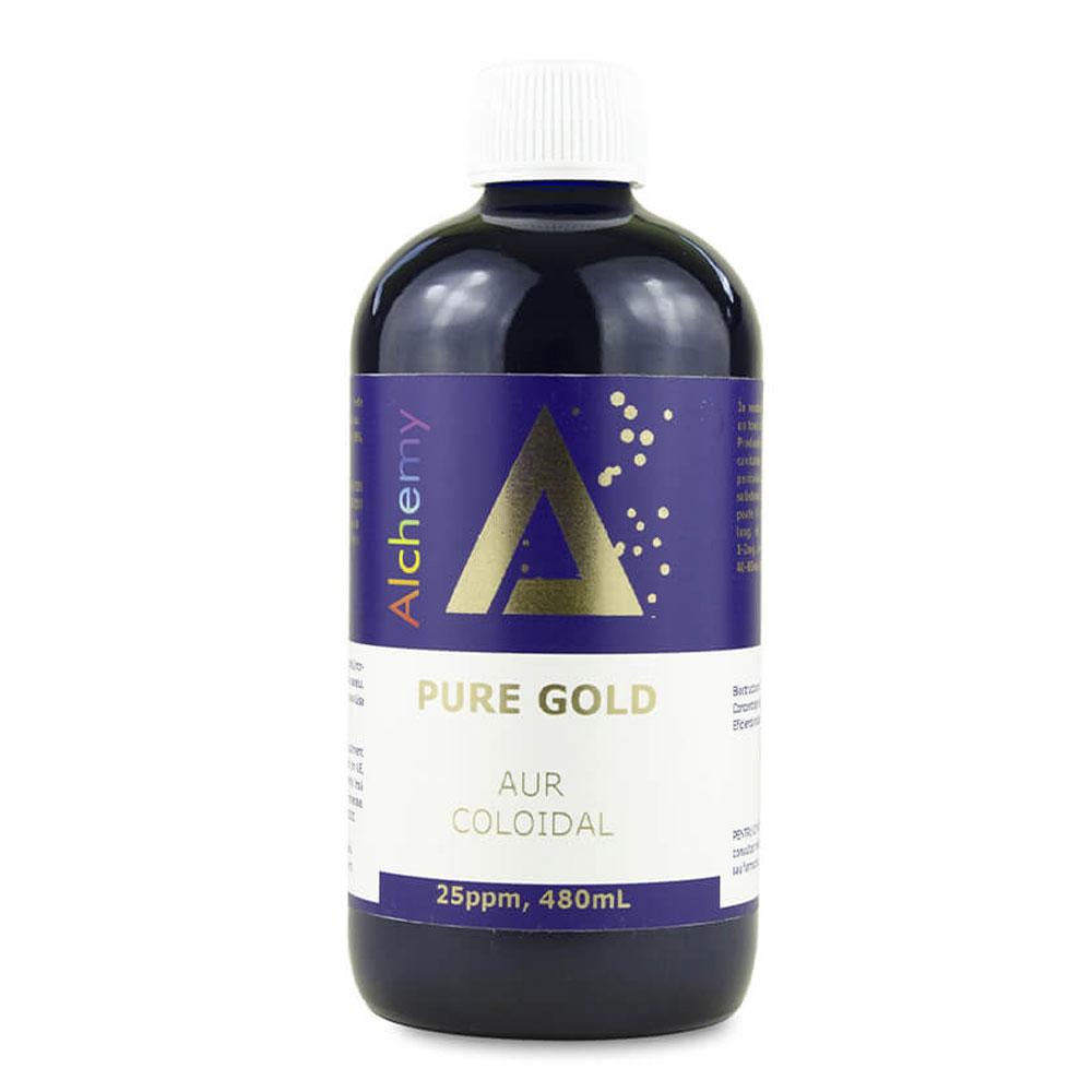 Aur coloidal PureGold  25ppm Pure Alchemy, 480 ml, natural