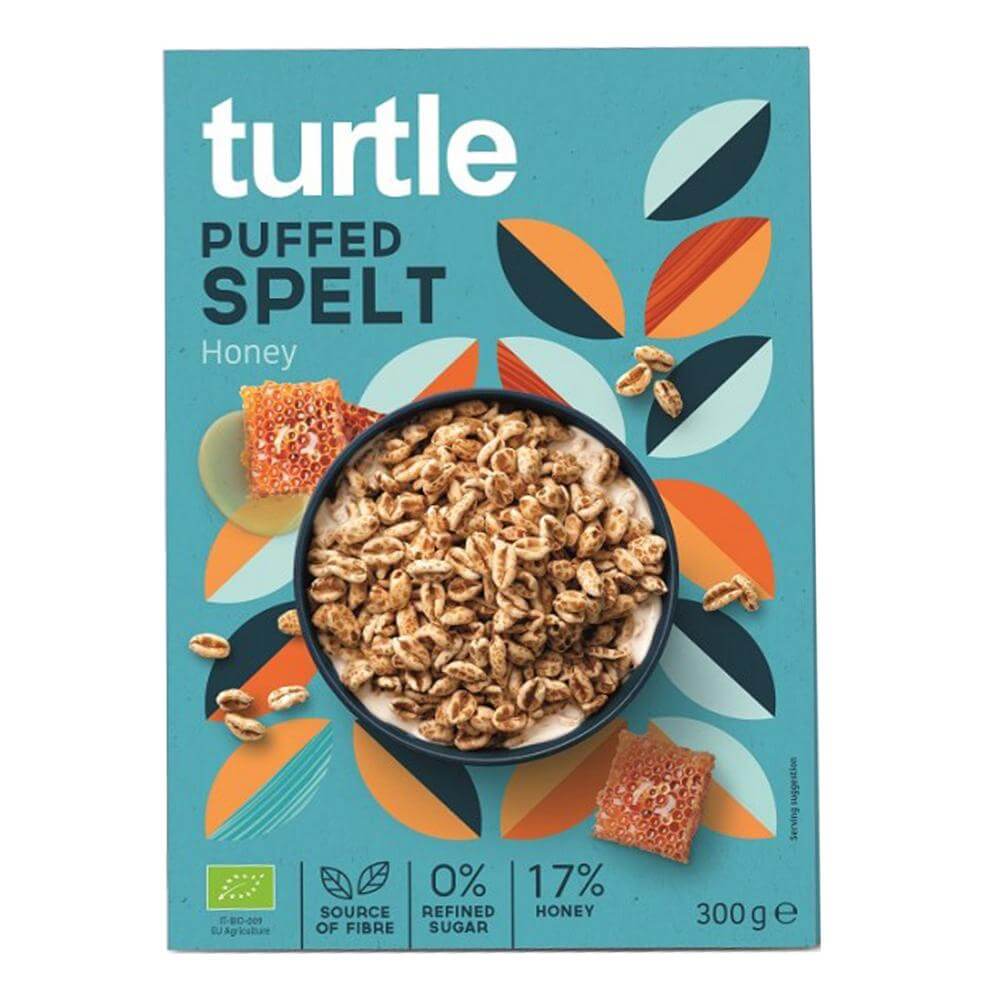 Cereale expandate din spelta cu miere Turtle, bio, 300g