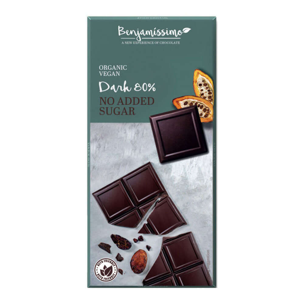 Ciocolata cu 80% cacao FARA GLUTEN Benjamissimo, bio, 70g, ecologic