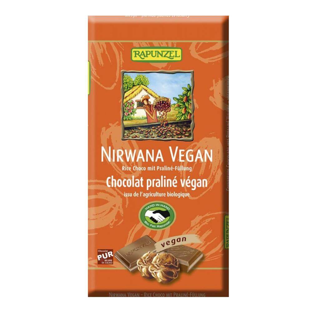 Ciocolata Nirwana Vegana cu crema de praline Fairtrade Rapunzel, bio, 100 g