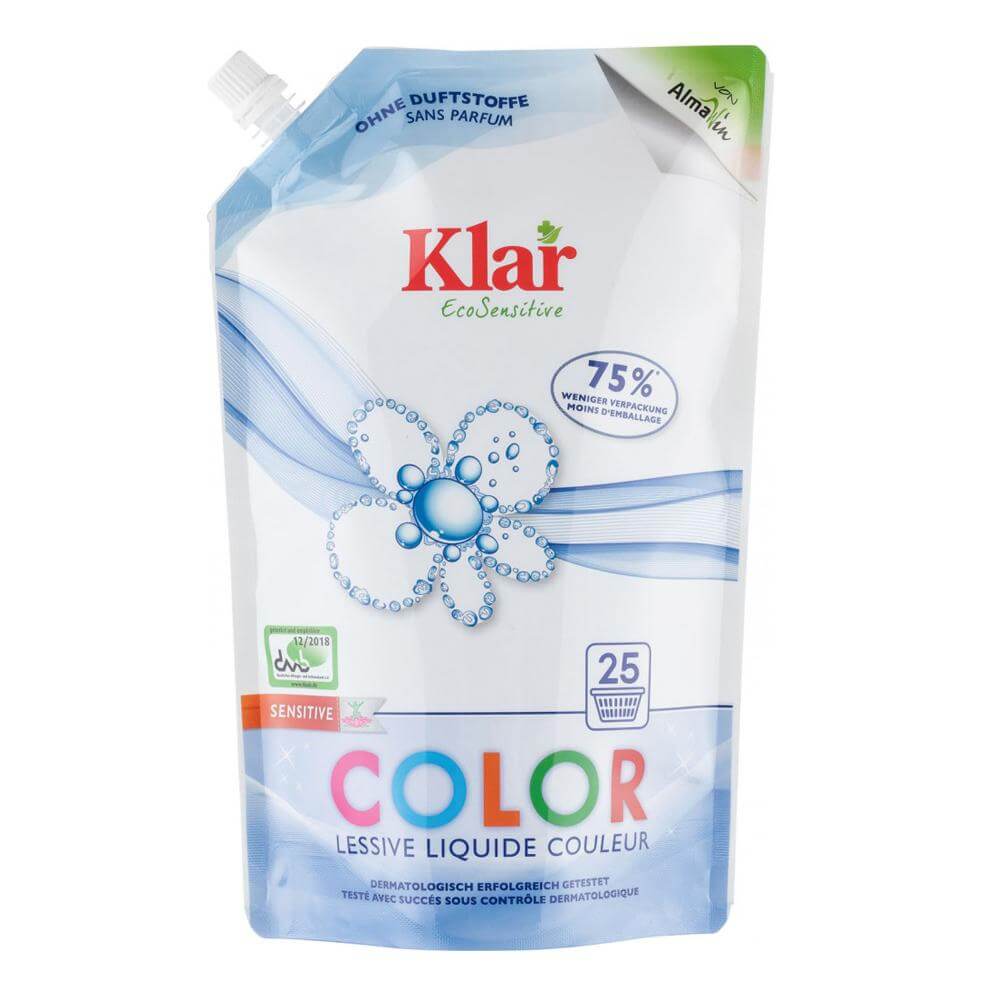Detergent lichid pentru rufe colorate Klar, bio, 1,5 l, ecologic