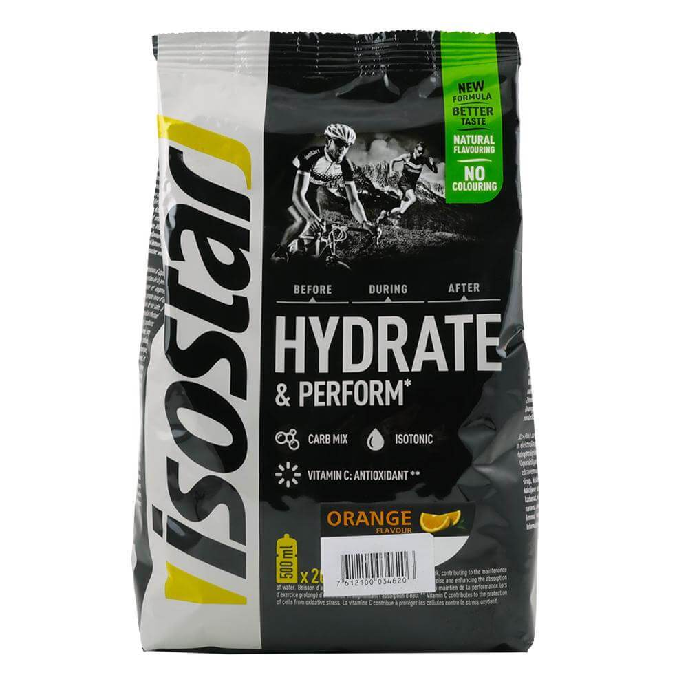 Economy pack Pudra pentru bautura izotonica HYDRATE cu gust de Portocala Isostar, 800 g, natural