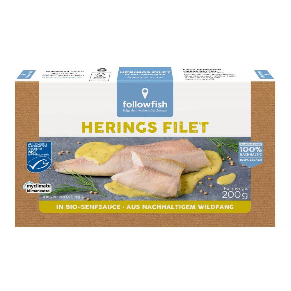 File de hering in sos de mustar Followfish, 200 g, natural
