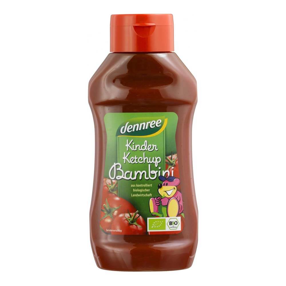 Ketchup pentru copii indulcit cu nectar de agave Dennree, bio, 500 ml