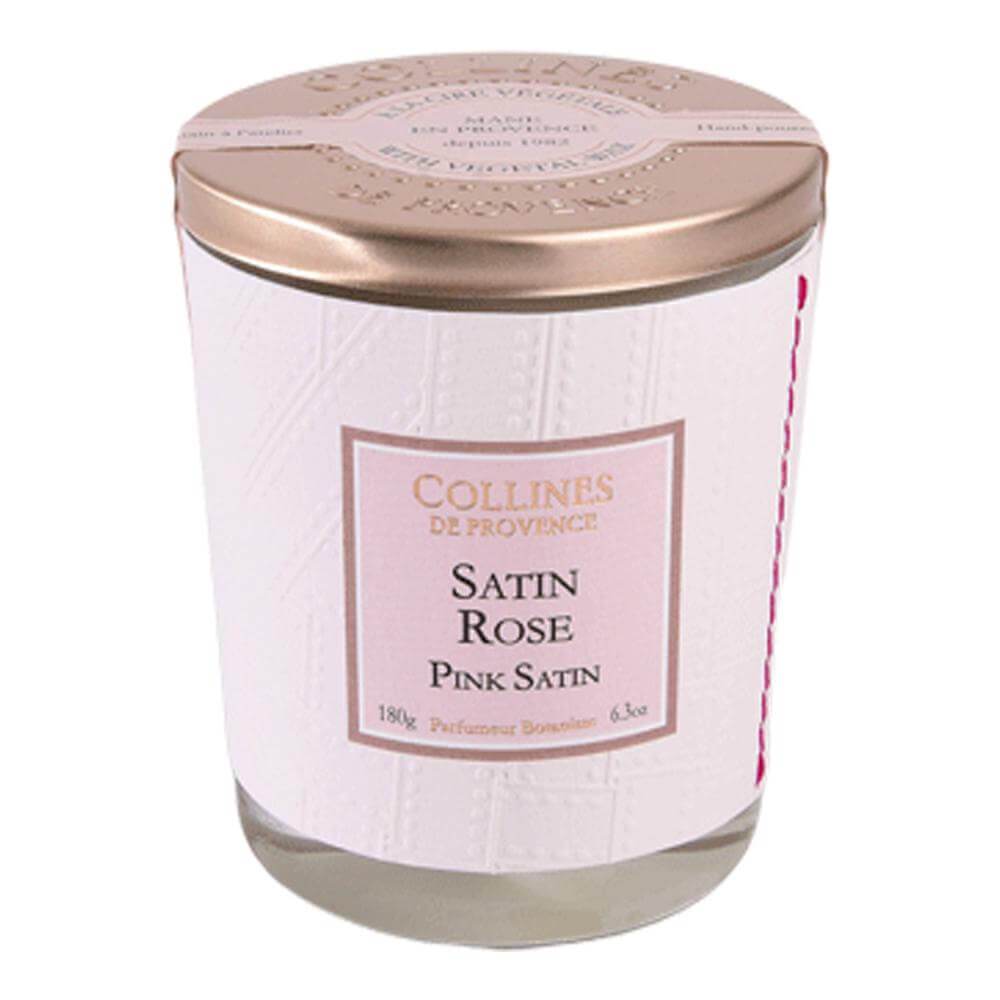 Lumanare parfumata Satin Rose Collines de Provence, 180g, natural