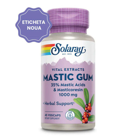 Mastic Gum 500mg 45 capsule vegetale Solaray, natural, Secom