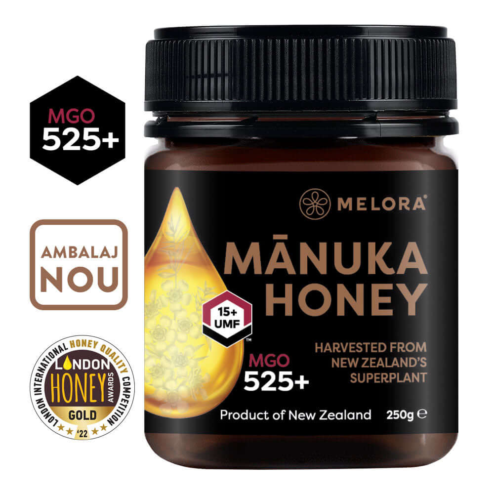 Miere de Manuka MELORA, MGO 525+ (UMF 15) Noua Zeelanda, 250 g, naturala - Default