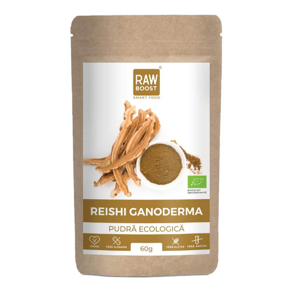 Reishi Ganoderma pudra RawBoost, bio, 60 g