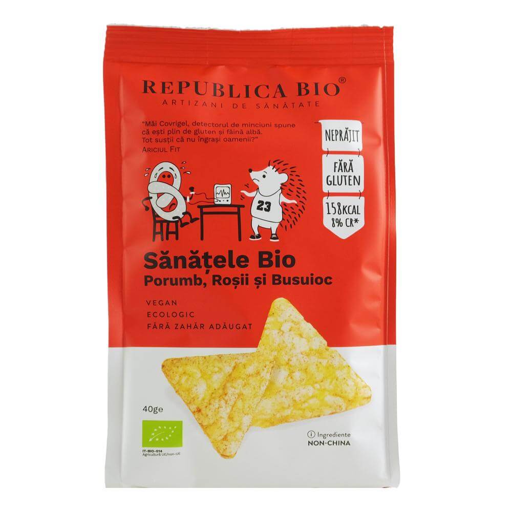 SANATELE BIO Porumb, Rosii si Busuioc, ecologic, fara gluten, 40g - Default