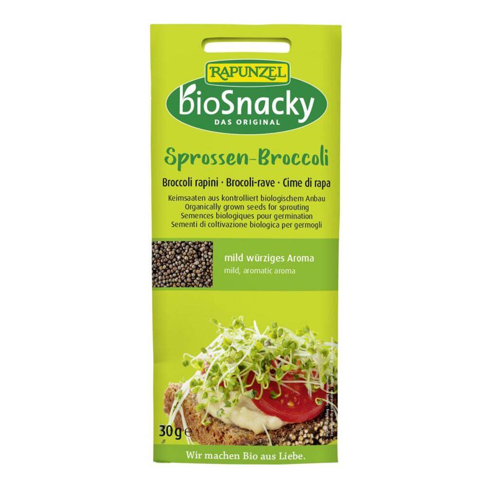 Seminte de brocoli pentru germinat, Rapunzel BioSnacky, bio, 30 g, ecologic