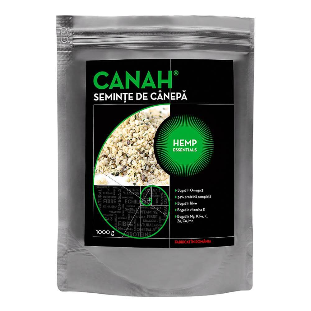 Seminte decorticate de canepa Canah, 1000 g, natural