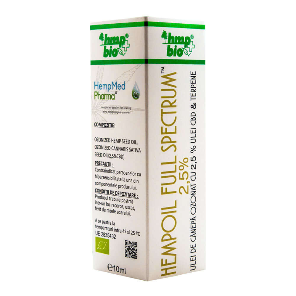 Ulei ozonat canepa Hempoil 2,5% CBD HempMed Pharma, 10ml, natural